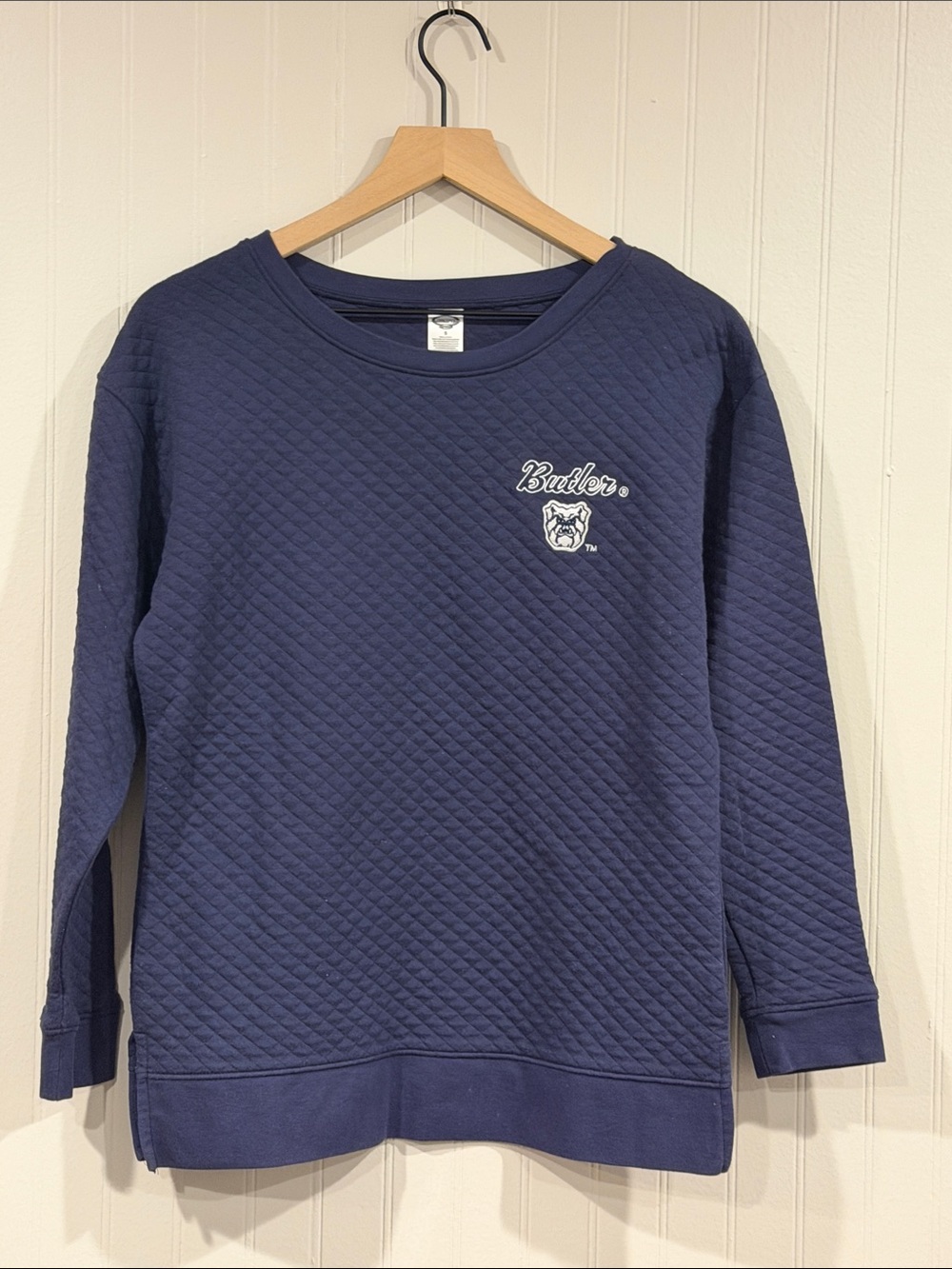 Butler Navy Quilted Crewneck Sweatshirt